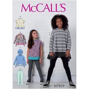 McCall's Sewing‎ Pattern 7859 Pants Leggings Tops Hoodie Child Girls Size 3-6